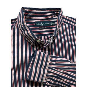 Ralph Lauren Shirt Men’s XXL Striped Blue Red White Regent Classic Fit